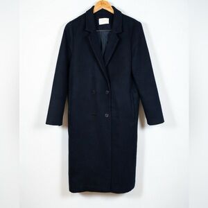 Frank & Oak Navy Double-Breasted Trench Coat